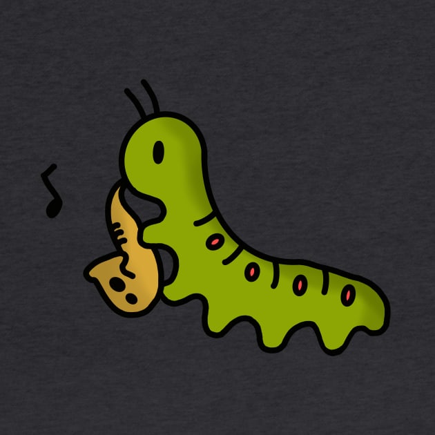 Caterpillar Playing The Saxophone by MillerDesigns